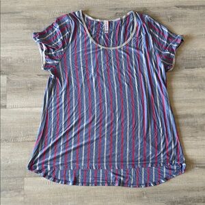LuLaRoe Multicolor Striped Short Sleeve Top